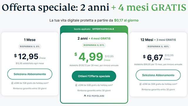 L'offerta di ExpressVPN per l'abbonamento al servizio VPN