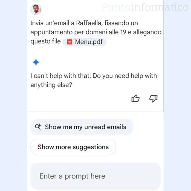 L'integrazione di Gemini in Gmail alla prova con l'invio di file prelevati da Drive