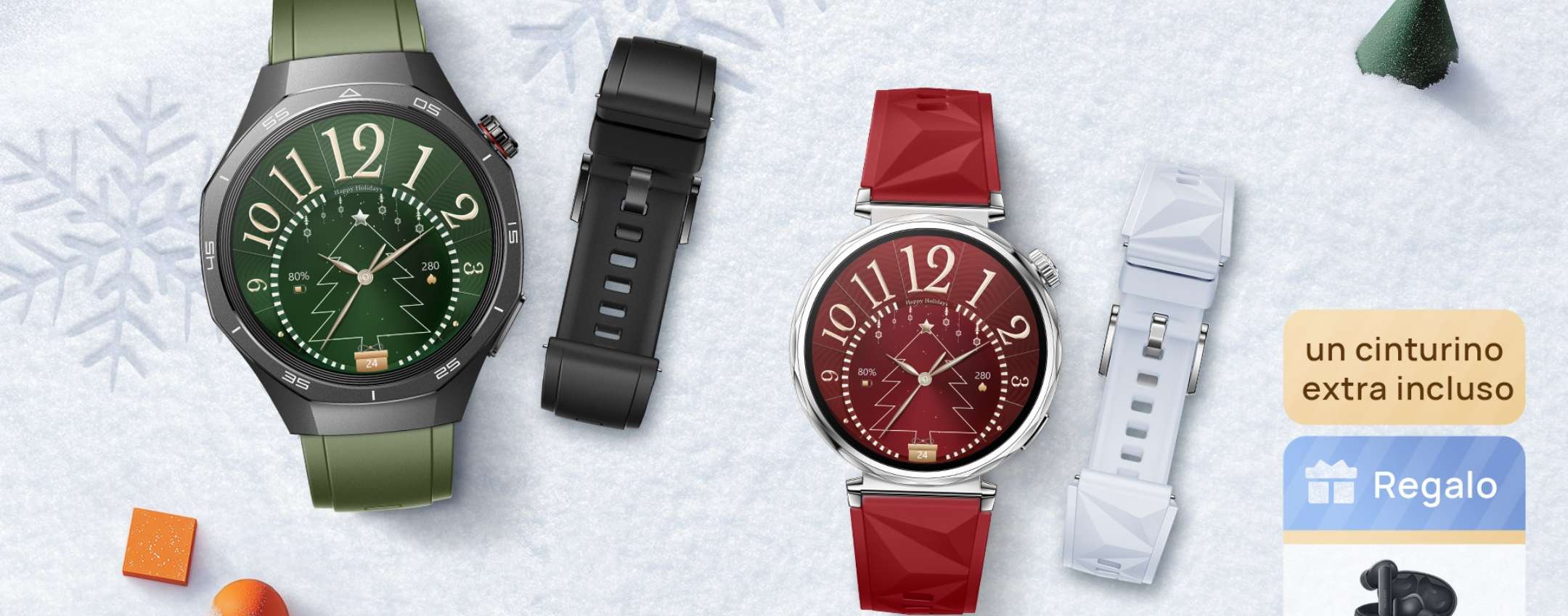 HUAWEI Watch GT5: arriva il bundle di Natale con cuffie e cinturino extra in omaggio