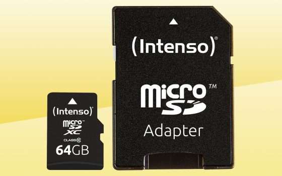 microSD 64 GB con adattatore SD a 4,99€: lo sconto è Intenso