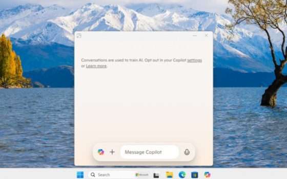 Microsoft Copilot, nuova interfaccia su Windows 10 e 11
