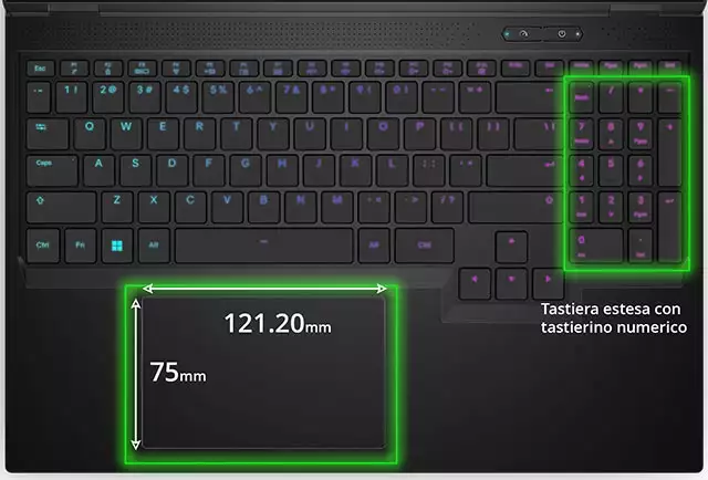 Nauta W1605: il touchpad e il tastierino numerico