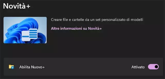 La funzionalità Nuovo+ di PowerToys