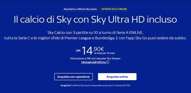 sky calcio offerta