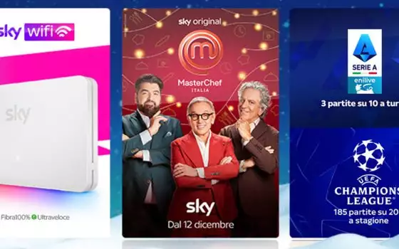 Sky Wifi+Sky TV+Sky Sport+Sky Calcio: insieme a prezzo speciale