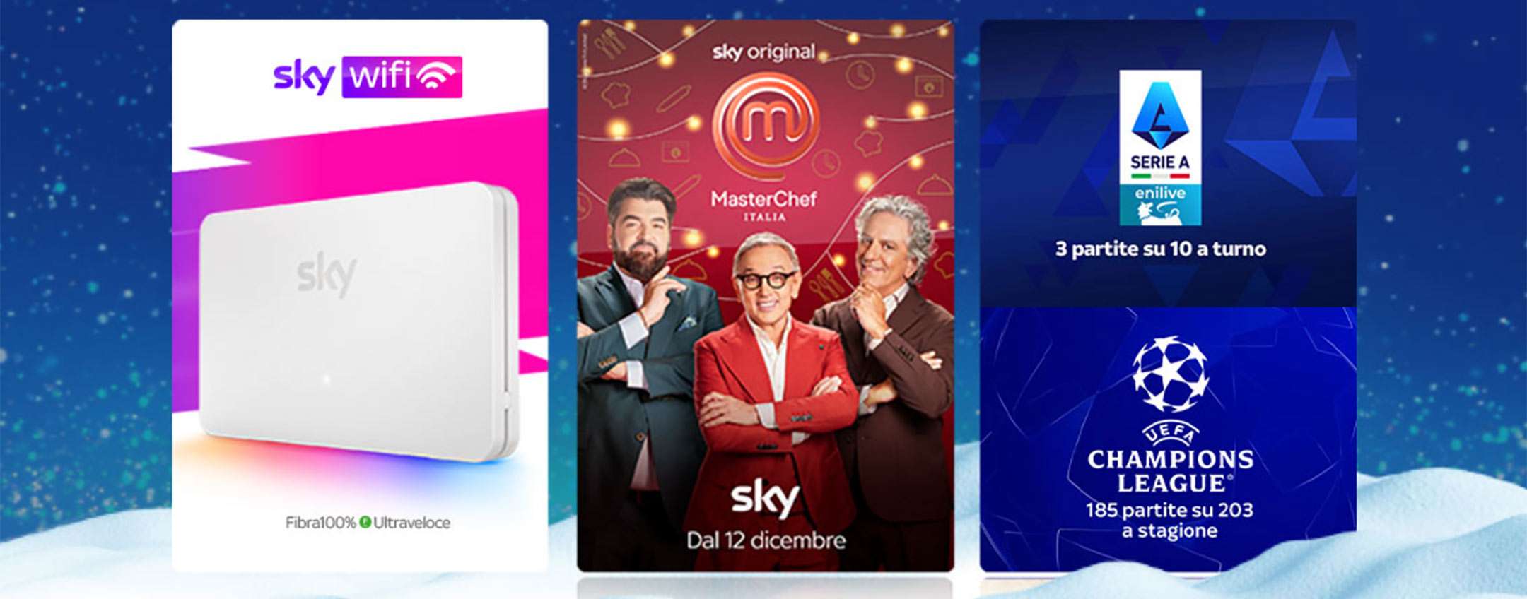 Sky Wifi+Sky TV+Sky Sport+Sky Calcio: insieme a prezzo speciale