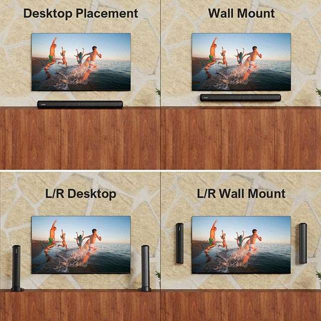 Le diverse configurazioni rese possibili dalla soundbar 2-in-1 del marchio ULTIMEA