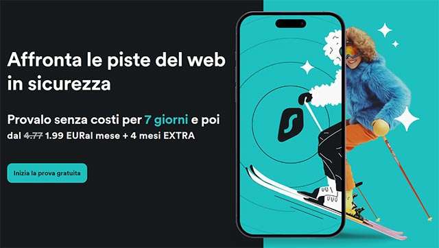 L'offerta di Surfshark: 7 giorni gratis e forte sconto sull'abbonamento