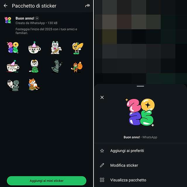 Gli sticker di WhatsApp per il capodanno 2025