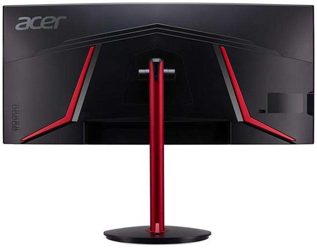 Il pannello posteriore del monitor da gaming Acer Nitro XZ342CUP con diagonale da 34 pollici