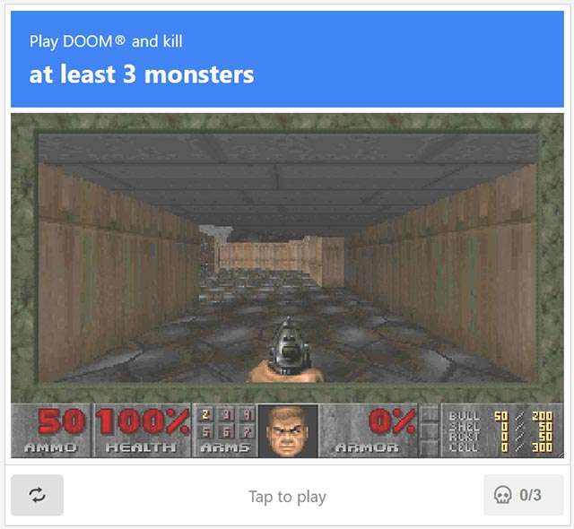 Il CAPTCHA a tema DOOM