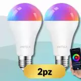 Luce smart e colorata con 2 lampadine LED E27 Alexa e Google (9€ cad)