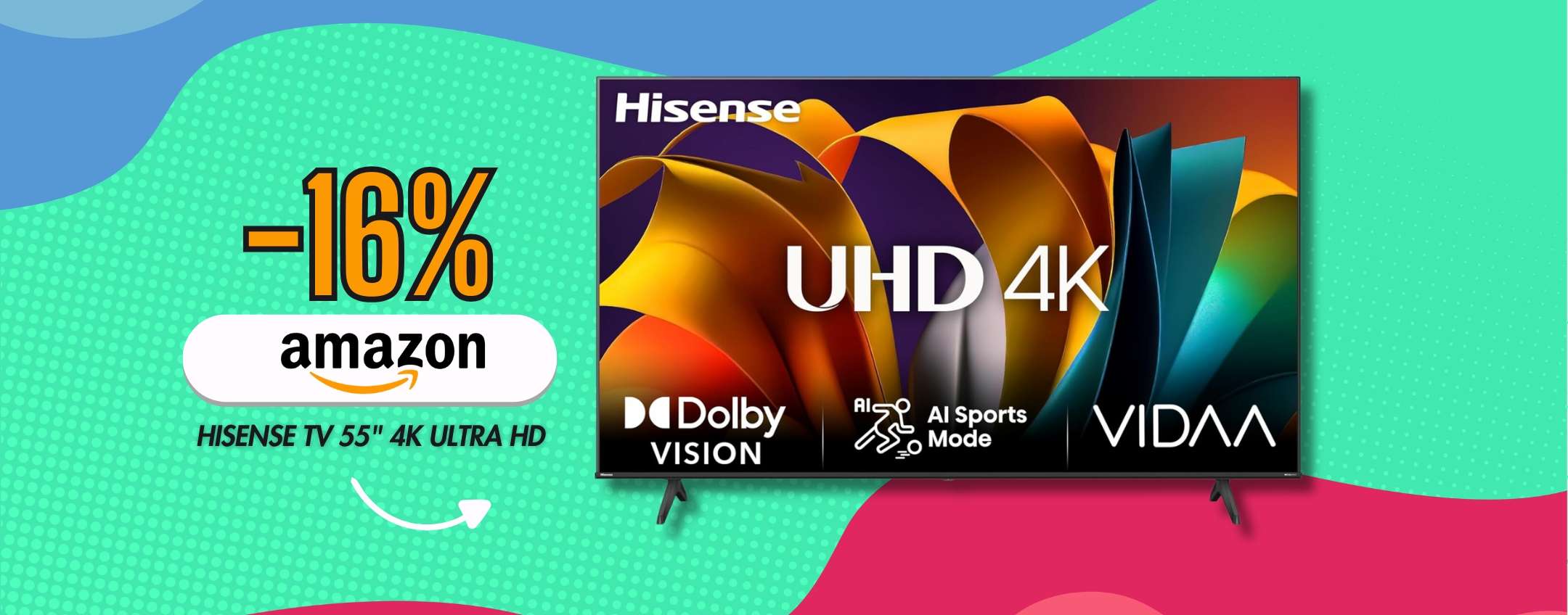 Con questa Smart TV Hisense da 55″ hai il cinema in sala (sotto i 400€)