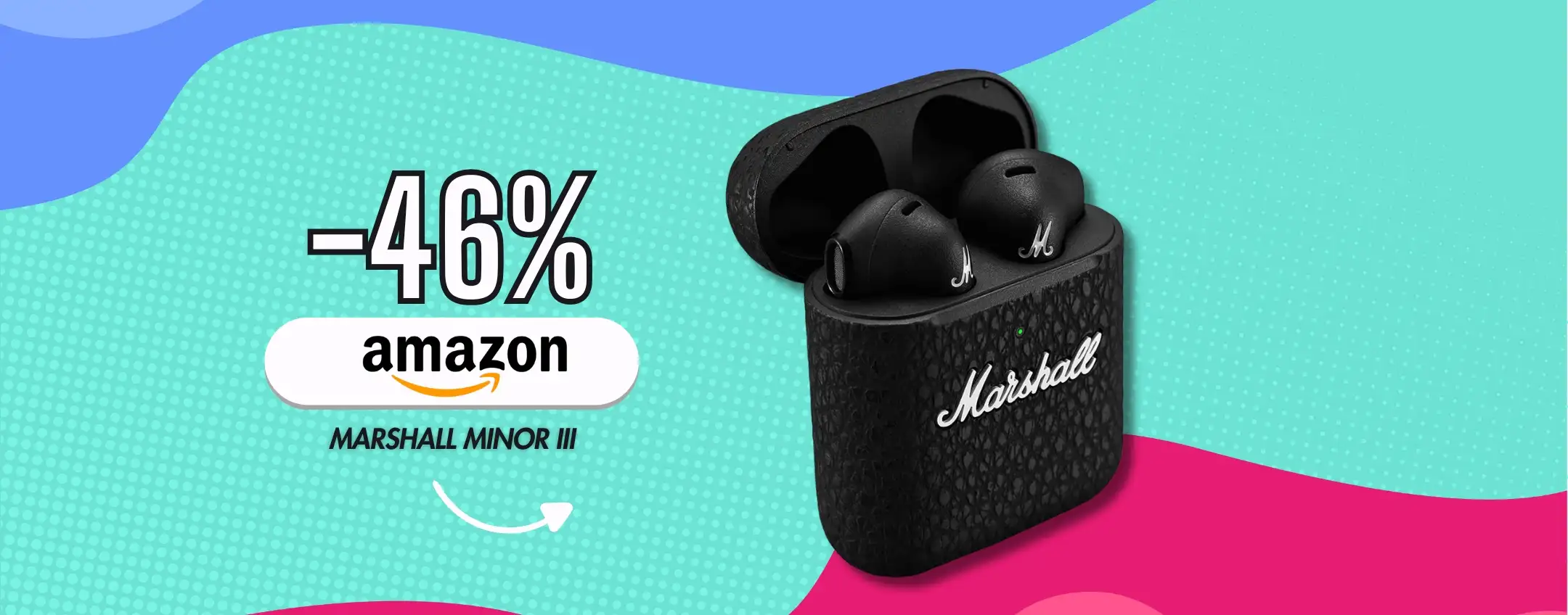 Marshall Minor III, auricolari Bluetooth dal suono intenso (-46€)