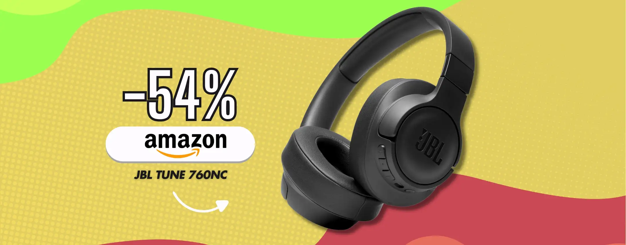 Amazon regala le JBL TUNE 760NC, lo sconto del 56% è la tua occasione