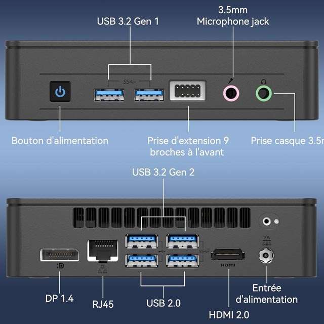 GEEKOM Air12 Lite: le porte di connessione presenti sul Mini PC