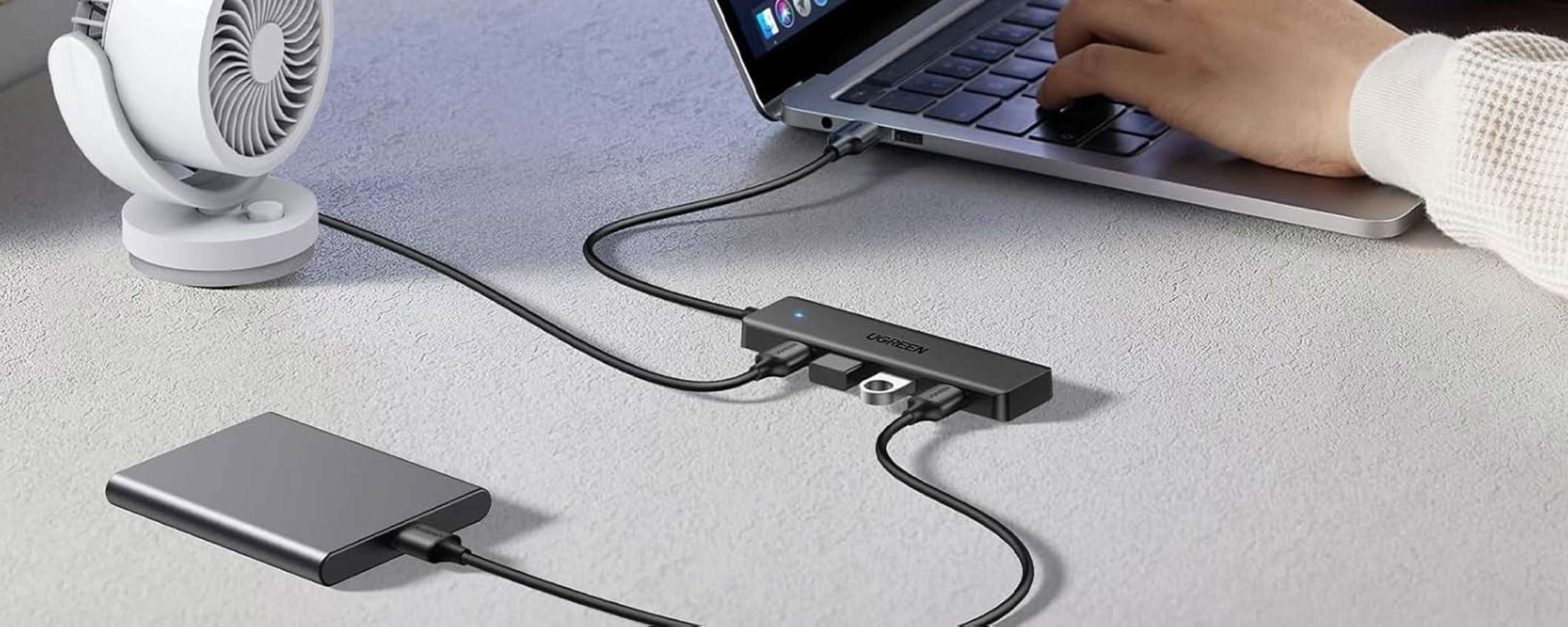 Hub USB con 4 porte: CROLLA IL PREZZO, tuo a soli 8 euro