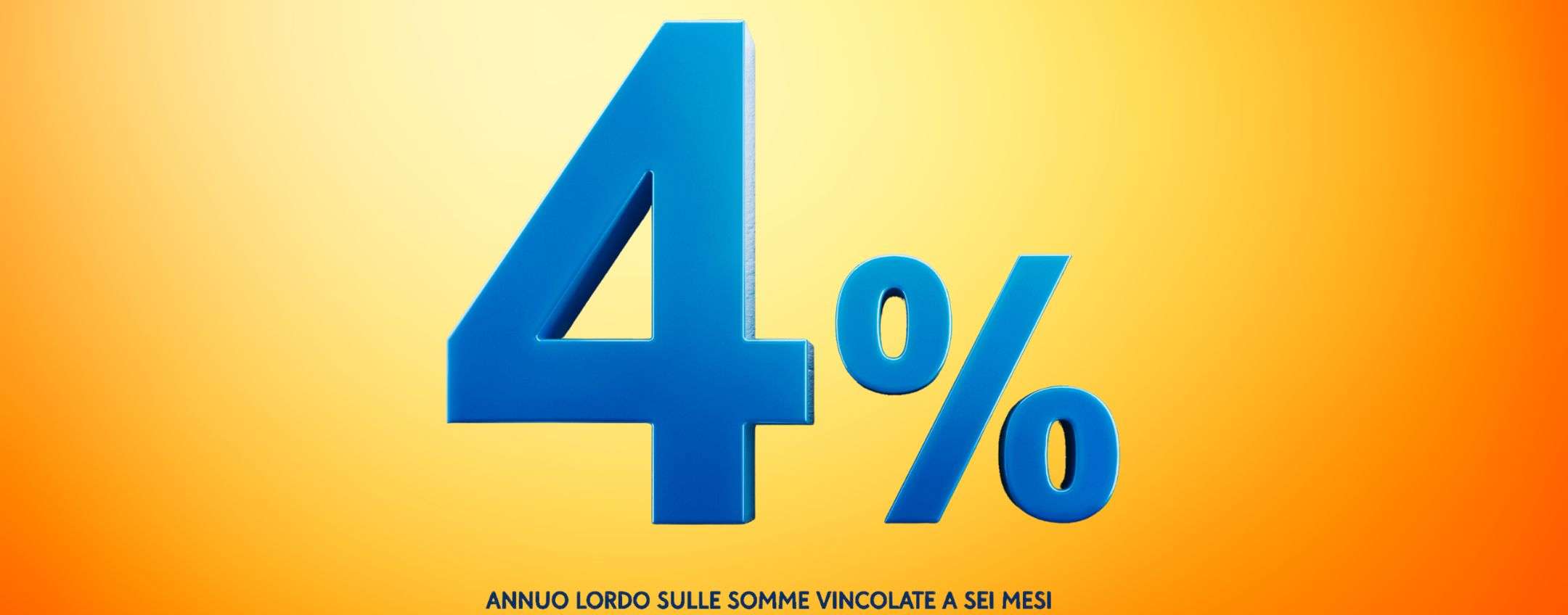 SelfyConto: 4% sulle somme vincolate a 6 mesi e conto a zero spese