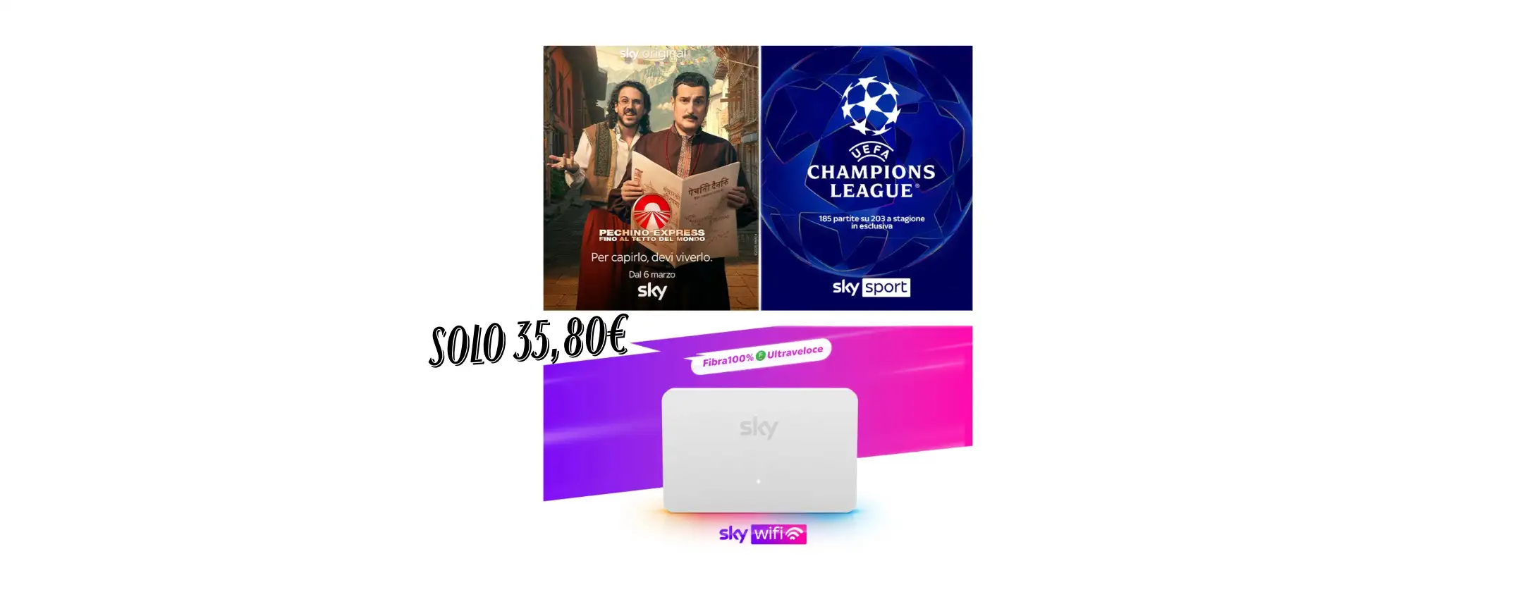 Connessione Ultraveloce e Sky Sport con Sky WiFi a soli 35,80€