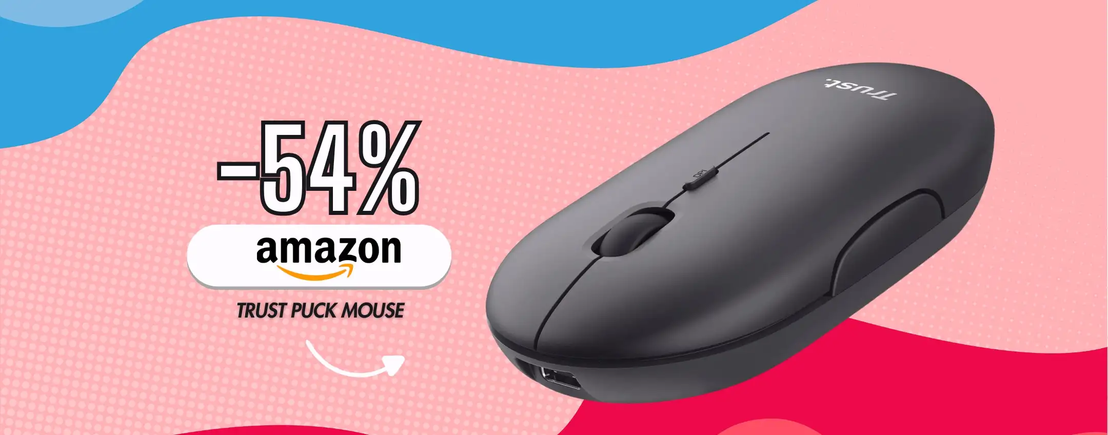 Solo 10€ per il mouse wireless d’eccezione: Trust Puck crolla su Amazon