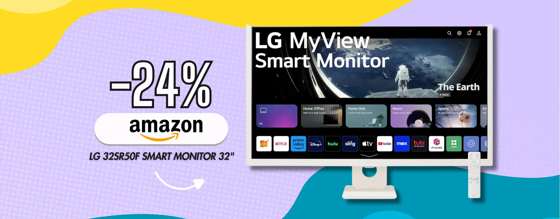 LG Smart Monitor 32″, non solo computer ma anche streaming (-24%)