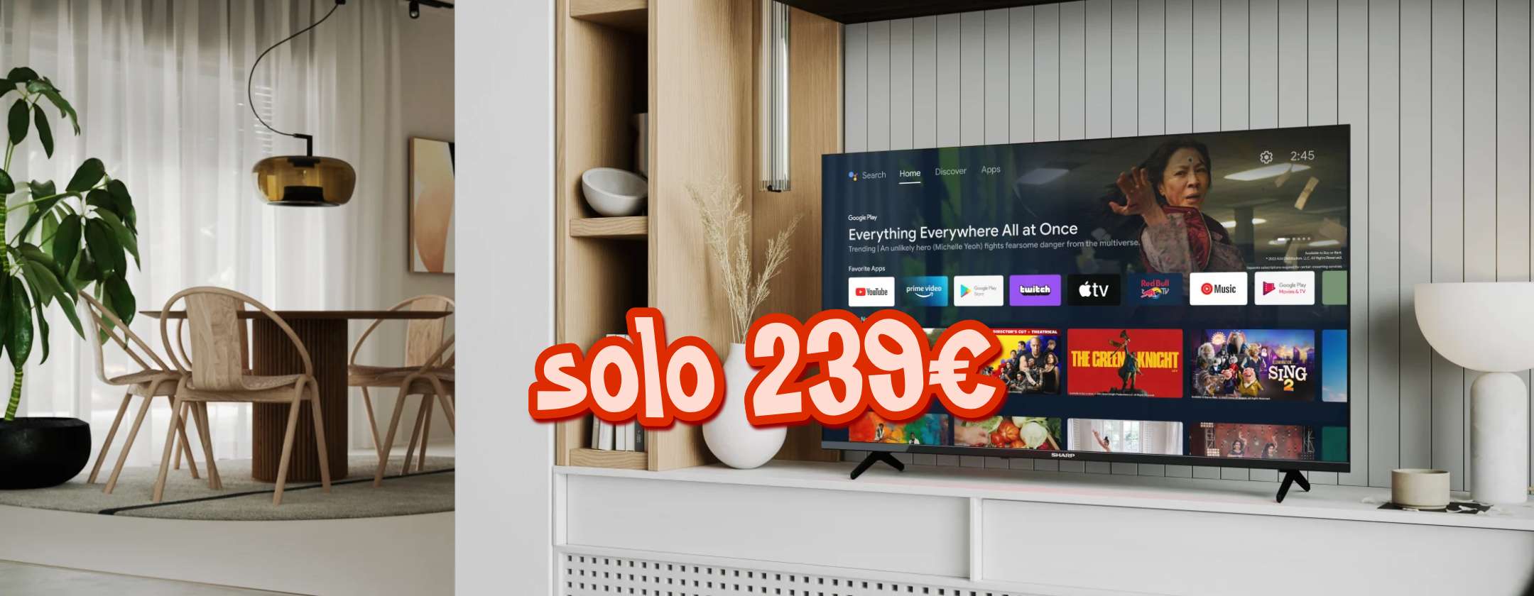 Smart TV Sharp 40″ con Android TV a soli 239€ su eBay