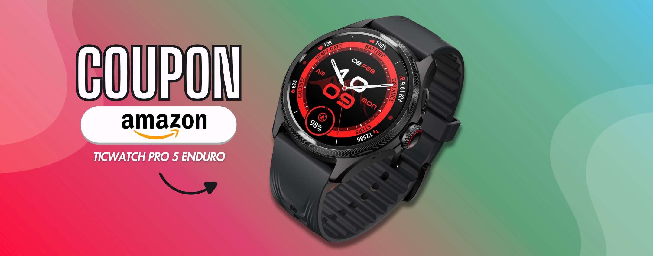 Potenza e completezza per TicWatch Pro 5 Enduro, coupon occasione